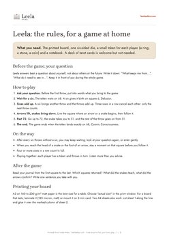 Printable Leela Board: Free A3, A2 and A4 Kit to Play at Home