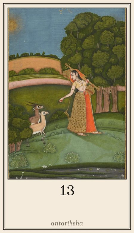 Leela deck card for square 13, Nullity: Anonymous - Todi Ragini, from a Ragamala Series - 2013.340 - Cleveland Museum of Art