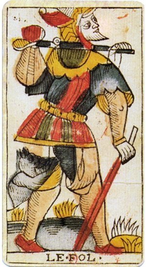 The Fool, Tarot de Marseille, Jean Dodal, Lyon, c. 1701 · major arcana