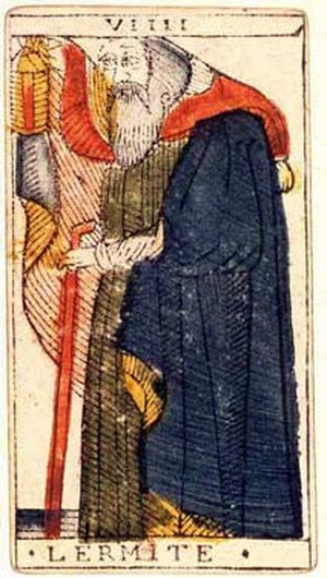 The Hermit, Tarot de Marseille, Jean Dodal, Lyon, c. 1701 · major arcana