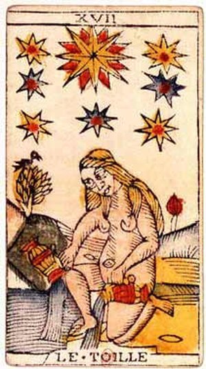 The Star, Tarot de Marseille, Jean Dodal, Lyon, c. 1701 · major arcana
