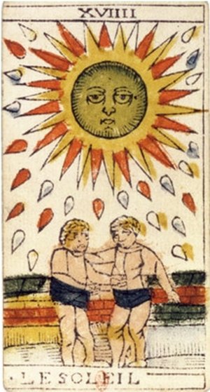 The Sun, Tarot de Marseille, Jean Dodal, Lyon, c. 1701 · major arcana