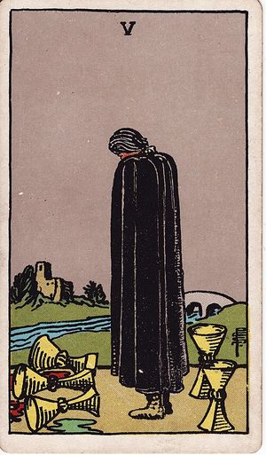 Five of Cups, Classic Tarot, Pamela Colman Smith 1909 · 78 cards