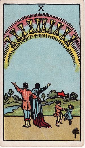 Десятка кубков, Классическое Таро, Памела Колман Смит 1909 · 78 карт