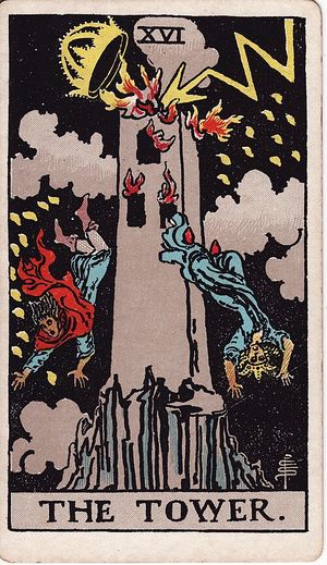 The Tower, Classic Tarot, Pamela Colman Smith 1909 · 78 cards