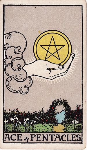 Ace of Pentacles, Classic Tarot, Pamela Colman Smith 1909 · 78 cards