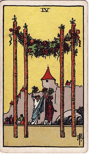 Four of Wands, Classic Tarot, Pamela Colman Smith 1909 · 78 cards